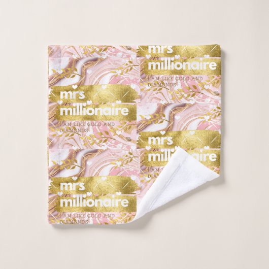 mrs. millionaire© Ich bin wie Gold und Diamanten!  Badhandtuch Set (Waschlappen)