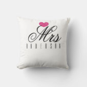 Mrs. Modern Script Custom Wedding Kissen (Vorderseite)