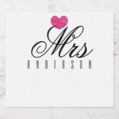 Mrs. Modern Script Custom Wedding Schaumweinetikett (Einzelnes Label)