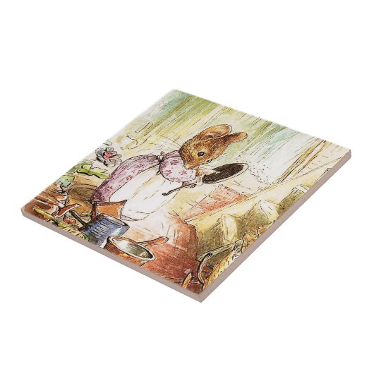 "Mrs Mouse Cleans Pots and Pans" von Beatrix Potte Fliese (Seite)