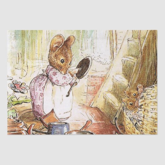 "Mrs Mouse Cleans Pots and Pans" von Beatrix Potte Seidenpapier (Vorderseite)
