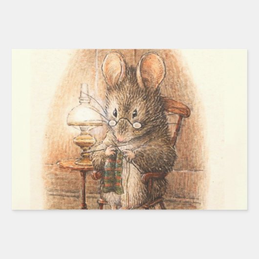 "Mrs Mouse Knitting" von Beatrix Potter Geschenkpapier Set (Vorderseite 2)