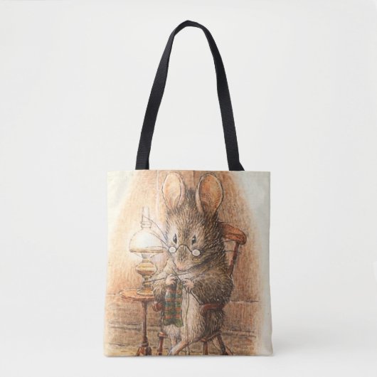 "Mrs Mouse Knitting" von Beatrix Potter Tasche (Vorderseite)