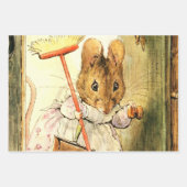 "Mrs Mouse Sweeps the Dollhouse" von Beatrix Potte Geschenkpapier Set (Vorderseite)