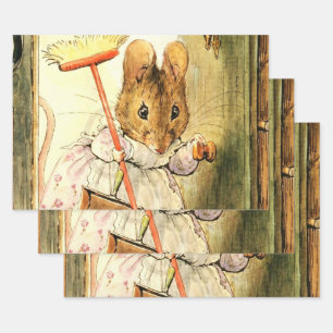 "Mrs Mouse Sweeps the Dollhouse" von Beatrix Potte Geschenkpapier Set