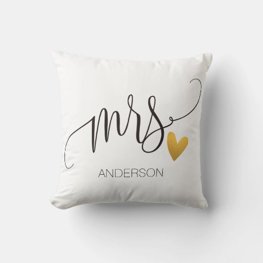 Mrs|Mr. & Mrs.| Calligraphy|Personlized Wedding-2 Kissen (Vorderseite)