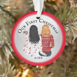 Mrs & Mrs. Ehepaar erstes Weihnachtsfest FOTO roma Ornament