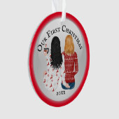 Mrs & Mrs. Ehepaar erstes Weihnachtsfest FOTO roma Ornament (Vorderseite)