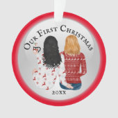 Mrs & Mrs. Ehepaar erstes Weihnachtsfest FOTO roma Ornament (Vorderseite)