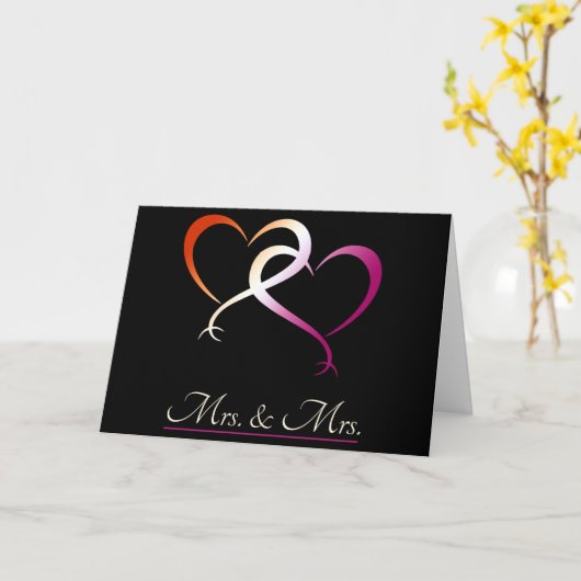Mrs. & Mrs. Flagcolors Hearts  Karte (Gelbe Blume)