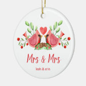 Mrs. & Mrs. Kardinal Lovebirds Personalisiert Keramik Ornament (Links)