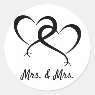 Mrs. & Mrs. Lesbian Pride  Runder Aufkleber
