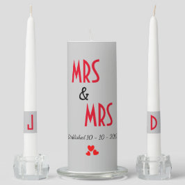 Mrs. & Mrs. Personalisiert Lesbian Wedding Gift Kerzenset