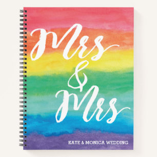 Mrs. & Mrs. Rainbow Lesbian Wedding Notizblock