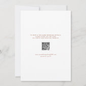 Mrs & Mrs Rustic Script Terracotta QR Code Wedding Einladung (Rückseite)