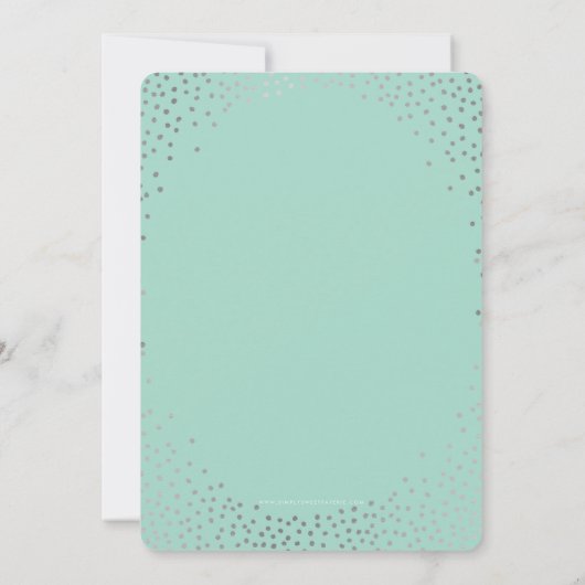 MRS & MRS STYLISH WEDDING silberne Konfetti-Minze Einladung (Rückseite)