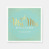 MRS & MRS STYLISH WEDDING TABLE confetti Goldminze Serviette (Vorderseite)