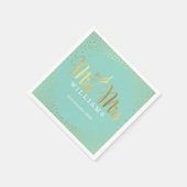 MRS & MRS STYLISH WEDDING TABLE confetti Goldminze Serviette (Ecke)