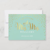 MRS & MRS UAWG REPLY Stilvolle Goldbonbonbon RSVP Karte (Rückseite)