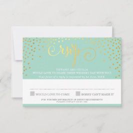 MRS & MRS UAWG REPLY Stilvolle Goldbonbonbon RSVP Karte