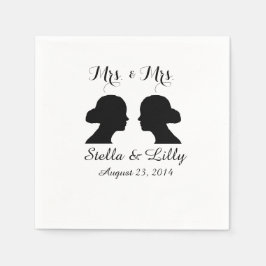 Mrs. & Mrs. Wedding Napkins Serviette