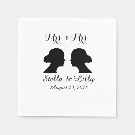 Mrs. & Mrs. Wedding Napkins Serviette (Vorderseite)
