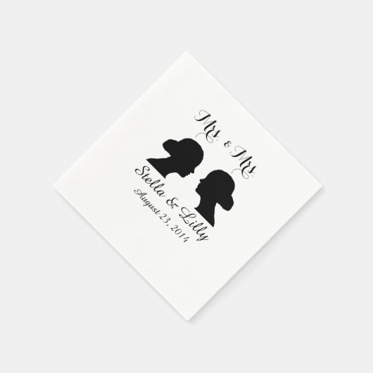 Mrs. & Mrs. Wedding Napkins Serviette (Ecke)