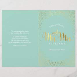 MRS & MRS WEDDING PROGRAM Goldfisch-Konfetti-Minze