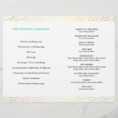 MRS & MRS WEDDING PROGRAM Goldfisch-Konfetti-Minze (Rückseite)