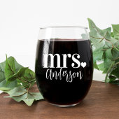 MRS. Name Personalisiert Hochzeit Weinglas Ohne Stiel