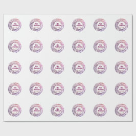 Mrs name pink mauve border since year wedding brid geschenkpapier