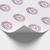 Mrs name pink mauve border since year wedding brid geschenkpapier (Ecke)