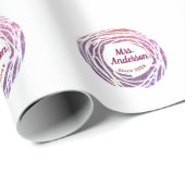 Mrs name pink mauve border since year wedding brid geschenkpapier (Rolleneckpunkt)