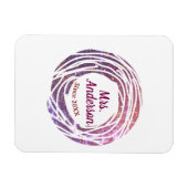 Mrs name pink mauve border since year wedding brid magnet (Horizontal)