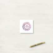 Mrs name pink mauve border since year wedding brid post-it klebezettel (Auf Schreibtisch)