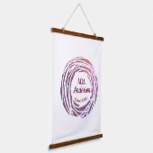 Mrs name pink mauve border since year wedding brid wandteppich mit holzrahmen (Gewinkelt)