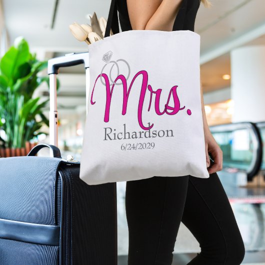 Mrs. Newlywed with Wedding Rings Tote Bag Tasche