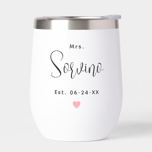 Mrs. Personalisiert Black Script Nachname Wedding (Links)