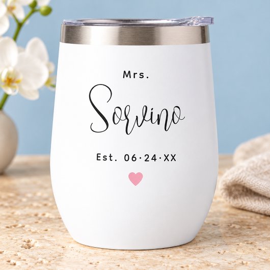 Mrs. Personalisiert Black Script Nachname Wedding