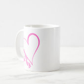 Mrs. Pink Heart Mug Kaffeetasse (Vorderseite Links)