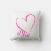 Mrs. Pink Heart Throw Pillow Kissen (Vorderseite)