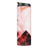 Mrs. Pink Marble Mountains Color Block Personalisi Thermosbecher (Nach rechts gedreht)
