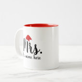 Mrs Red Santa Sweatshirt Zweifarbige Tasse (Vorderseite Links)