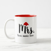 Mrs Red Santa Sweatshirt Zweifarbige Tasse (Links)