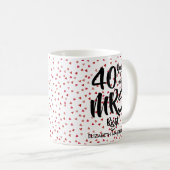 Mrs Right 40. Hochzeitstag Ruby Hearts Konfetti Kaffeetasse (VorderseiteRechts)