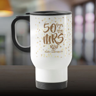Mrs Right Fun 50. goldene Hochzeitstag-Jubiläum Reisebecher
