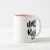 Mrs Right Fun Zweifarbige Tasse (VorderseiteRechts)