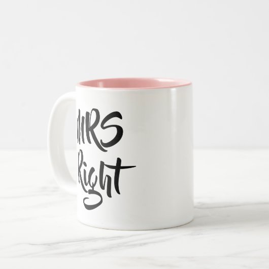 Mrs Right Fun Zweifarbige Tasse (Vorderseite Links)
