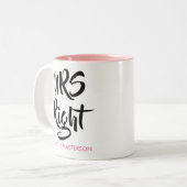 Mrs. Right ihren Namen Spaß Zweifarbige Tasse (Vorderseite Links)