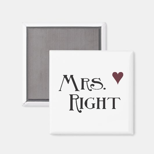 Mrs. Right Magnet (Vorderseite/Rückseite)